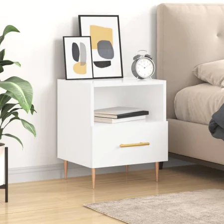 Glossy white engineered wood bedside table 40x35x47.5cm by vidaXL, Nightstands - Ref: Foro24-827408, Price: 43,38 €, Discount: %