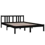 Schwarzer Massivholzbettrahmen 140x200 cm von vidaXL, Betten und Lattenroste - Ref: Foro24-814888, Preis: 112,13 €, Rabatt: %