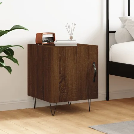 Oak brown engineered wood bedside table 40x40x50 cm by vidaXL, Nightstands - Ref: Foro24-827562, Price: 38,99 €, Discount: %