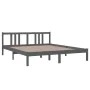 Grauer Massivholzbettrahmen 160x200 cm von vidaXL, Betten und Lattenroste - Ref: Foro24-814896, Preis: 129,60 €, Rabatt: %