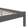 Grauer Massivholzbettrahmen 160x200 cm von vidaXL, Betten und Lattenroste - Ref: Foro24-814896, Preis: 129,60 €, Rabatt: %