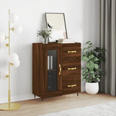 Engineered wood brown oak sideboard 69.5x34x90 cm by vidaXL, Sideboards - Ref: Foro24-828027, Price: 93,48 €, Discount: %