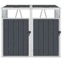 Double shed anthracite steel garbage container 143x81x121 cm by vidaXL, Waste container supports - Ref: Foro24-46279, Price: ...