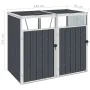 Double shed anthracite steel garbage container 143x81x121 cm by vidaXL, Waste container supports - Ref: Foro24-46279, Price: ...