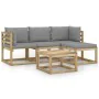 5-piece garden furniture set with gray cushions by vidaXL, Garden sets - Ref: Foro24-3064971, Price: 288,51 €, Discount: %