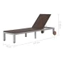 Brown synthetic rattan lounger with wheels by vidaXL, Loungers - Ref: Foro24-43974, Price: 143,49 €, Discount: %