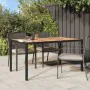 Garden table acacia wood black synthetic rattan 150x90x75 cm by vidaXL, Garden tables - Ref: Foro24-316720, Price: 170,07 €, ...