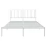 Metallbettgestell mit weißem Kopfteil 135x190 cm von vidaXL, Betten und Lattenroste - Ref: Foro24-350930, Preis: 87,92 €, Rab...