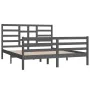 Solid gray pine wood bed frame 160x200 cm by vidaXL, Beds and slatted bases - Ref: Foro24-3105872, Price: 150,69 €, Discount: %