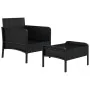 Garden furniture set 2 pieces and black synthetic rattan cushions by vidaXL, Garden sets - Ref: Foro24-319678, Price: 114,71 ...