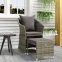 Garden furniture set 2 pieces with gray synthetic rattan cushions by vidaXL, Garden sets - Ref: Foro24-319685, Price: 120,50 ...