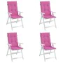 Stuhlkissen mit hoher Rückenlehne 4 Stück rosa Stoff von vidaXL, Kissen für Stühle und Sofas - Ref: Foro24-361269, Preis: 66,...