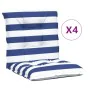 Low back chair cushions 4 pcs blue and white striped fabric by vidaXL, Cushions for chairs and sofas - Ref: Foro24-360339, Pr...