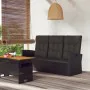 Reclining garden bench and black synthetic rattan cushions 173 cm by vidaXL, garden benches - Ref: Foro24-362183, Price: 223,...