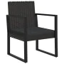 Silla de jardín con cojín ratán sintético negro de vidaXL, Sillas de jardín - Ref: Foro24-362324, Precio: 69,41 €, Descuento: %