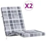 Cushions for sun lounger 2 pcs Oxford fabric in gray checkered pattern by vidaXL, Cushions for chairs and sofas - Ref: Foro24...