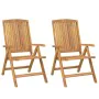 Reclining garden chairs 2 units solid teak wood by vidaXL, Garden chairs - Ref: Foro24-362666, Price: 275,17 €, Discount: %