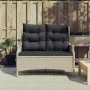 Garden bench 2 seats with light gray synthetic rattan cushions by vidaXL, garden benches - Ref: Foro24-362682, Price: 180,98 ...