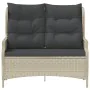 Garden bench 2 seats with light gray synthetic rattan cushions by vidaXL, garden benches - Ref: Foro24-362682, Price: 180,98 ...