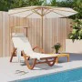 Sun lounger with white textilene canopy and solid poplar wood by vidaXL, Loungers - Ref: Foro24-363477, Price: 184,75 €, Disc...