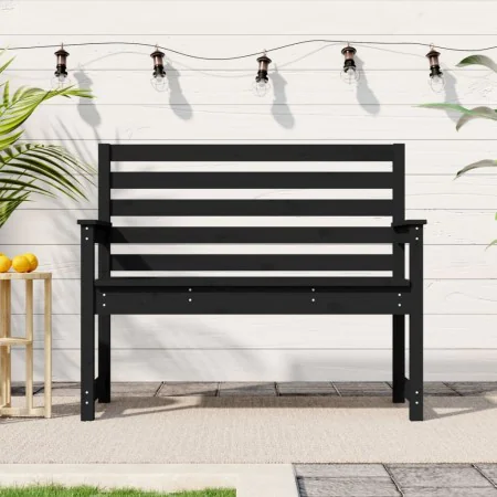 Gartenbank aus massivem schwarzem Kiefernholz 109x48x91,5 cm von vidaXL, Gartenbänke - Ref: Foro24-824064, Preis: 98,97 €, Ra...