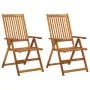 Reclining garden chairs 2 pcs solid acacia wood cushions by vidaXL, Garden chairs - Ref: Foro24-3064066, Price: 181,67 €, Dis...