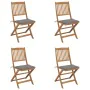 4 pcs folding garden chairs and solid acacia wood cushions by vidaXL, Garden chairs - Ref: Foro24-3064672, Price: 198,28 €, D...