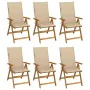 6 pcs folding garden chairs and solid acacia wood cushions by vidaXL, Garden chairs - Ref: Foro24-3064122, Price: 463,09 €, D...