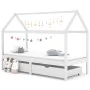 Estructura de cama infantil cajones madera pino blanco 90x200cm de vidaXL, Cunas y camas para niños - Ref: Foro24-322141, Pre...