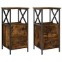 Nightstand 2 pcs engineered wood smoked oak 34x35.5x70cm by vidaXL, Nightstands - Ref: Foro24-825948, Price: 105,52 €, Discou...