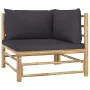 7-piece bamboo garden furniture set with dark gray cushions by vidaXL, Garden sets - Ref: Foro24-3058200, Price: 619,27 €, Di...