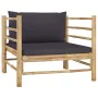 7-piece bamboo garden furniture set with dark gray cushions by vidaXL, Garden sets - Ref: Foro24-3058200, Price: 619,27 €, Di...