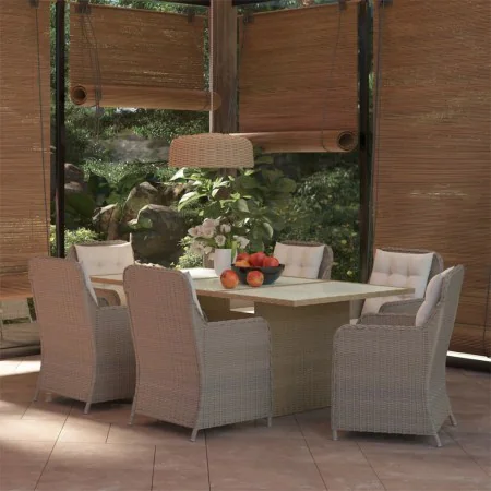 7-Piece Brown Synthetic Rattan Garden Dining Set by vidaXL, Garden sets - Ref: Foro24-3059467, Price: 1,00 €, Discount: %