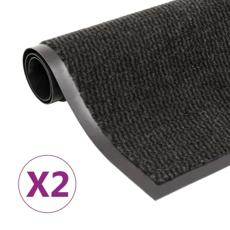 Rectangular knotted entrance mats 2 pcs black 80x120cm by vidaXL, Doormats - Ref: Foro24-3051610, Price: 59,45 €, Discount: %