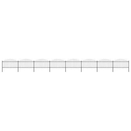 Garden fence with black steel spear tip (1.25-1.5)x13.6m by vidaXL, fence panels - Ref: Foro24-277737, Price: 661,74 €, Disco...