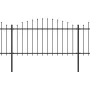 Garden fence with black steel spear tip (1.25-1.5)x13.6m by vidaXL, fence panels - Ref: Foro24-277737, Price: 661,74 €, Disco...