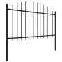 Garden fence with black steel spear tip (1.25-1.5)x13.6m by vidaXL, fence panels - Ref: Foro24-277737, Price: 661,74 €, Disco...