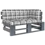 Corner garden sofa made of gray impregnated pine wood pallets by vidaXL, Modular outdoor sofas - Ref: Foro24-3066566, Price: ...