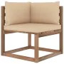 Garden pallet corner sofa with beige cushions by vidaXL, Outdoor sofas - Ref: Foro24-3067239, Price: 89,02 €, Discount: %