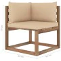 Garden pallet corner sofa with beige cushions by vidaXL, Outdoor sofas - Ref: Foro24-3067239, Price: 89,02 €, Discount: %