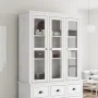 Kleiderschrank mit Glastüren BODO aus massivem weißem Kiefernholz von vidaXL, Sideboards - Ref: Foro24-355077, Preis: 266,32 ...