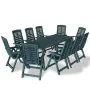 Garden dining set 11 pieces green plastic by vidaXL, Garden sets - Ref: Foro24-275082, Price: 1,00 €, Discount: %