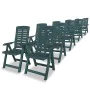 Garden dining set 11 pieces green plastic by vidaXL, Garden sets - Ref: Foro24-275082, Price: 1,00 €, Discount: %