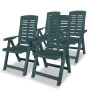 Reclining garden chairs, 4 units, green plastic by vidaXL, Garden chairs - Ref: Foro24-275069, Price: 325,13 €, Discount: %