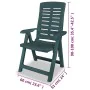 Reclining garden chairs, 4 units, green plastic by vidaXL, Garden chairs - Ref: Foro24-275069, Price: 325,13 €, Discount: %