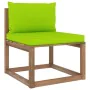 Central garden sofa made of pallets with lime green cushions by vidaXL, Outdoor sofas - Ref: Foro24-3067259, Price: 63,17 €, ...