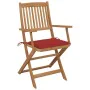 Folding garden chairs 8 pcs solid acacia wood and cushions by vidaXL, Garden chairs - Ref: Foro24-3074973, Price: 459,82 €, D...