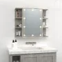 Concrete gray furniture with mirror and LED lights 70x16.5x60 cm by vidaXL, bathroom vanities - Ref: Foro24-808877, Price: 83...