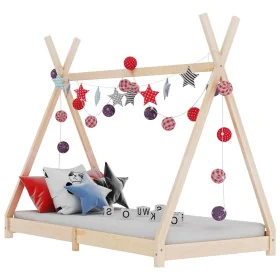 Solid pine wood children's bed frame 70x140 cm by vidaXL, Cribs and beds for children - Ref: Foro24-283355, Price: 91,50 €, D...