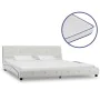 Bed with viscoelastic mattress white synthetic leather 180x200cm by vidaXL, Beds and slatted bases - Ref: Foro24-277558, Pric...